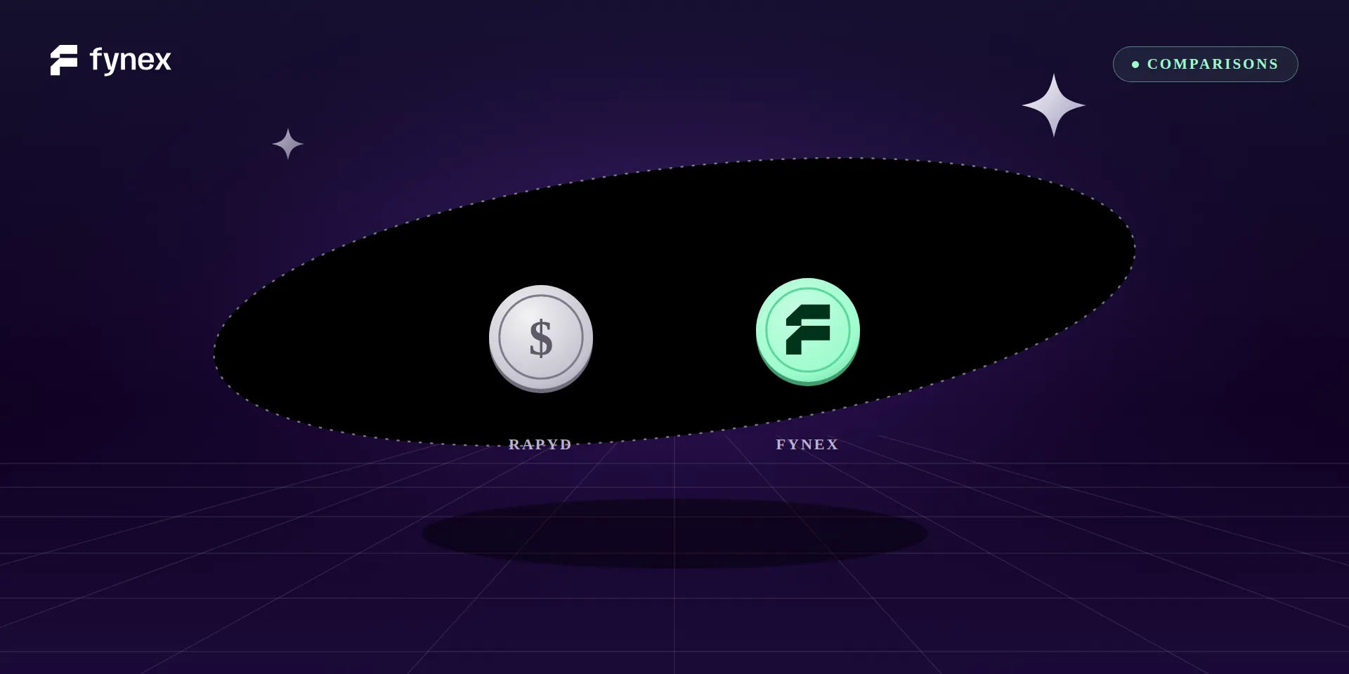 A grey network coin beside the mint Fynex coin.