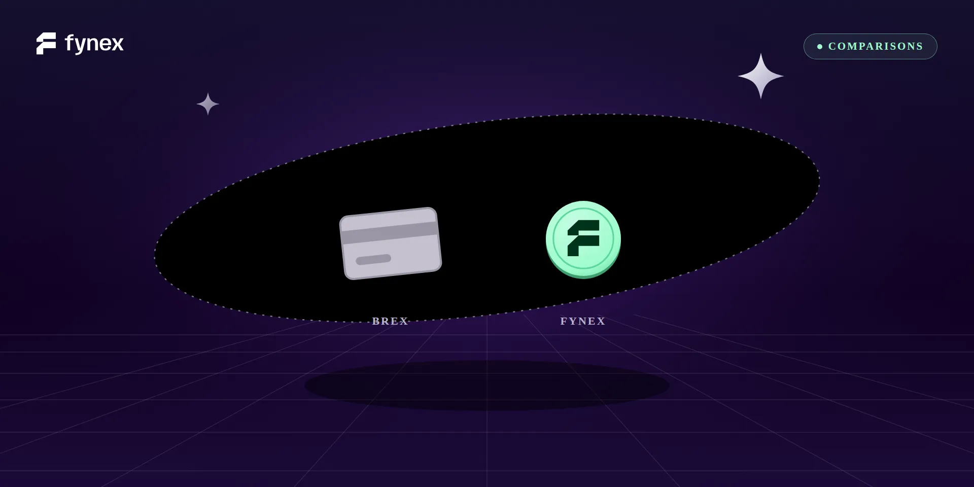 A grey corporate card beside the mint Fynex coin.