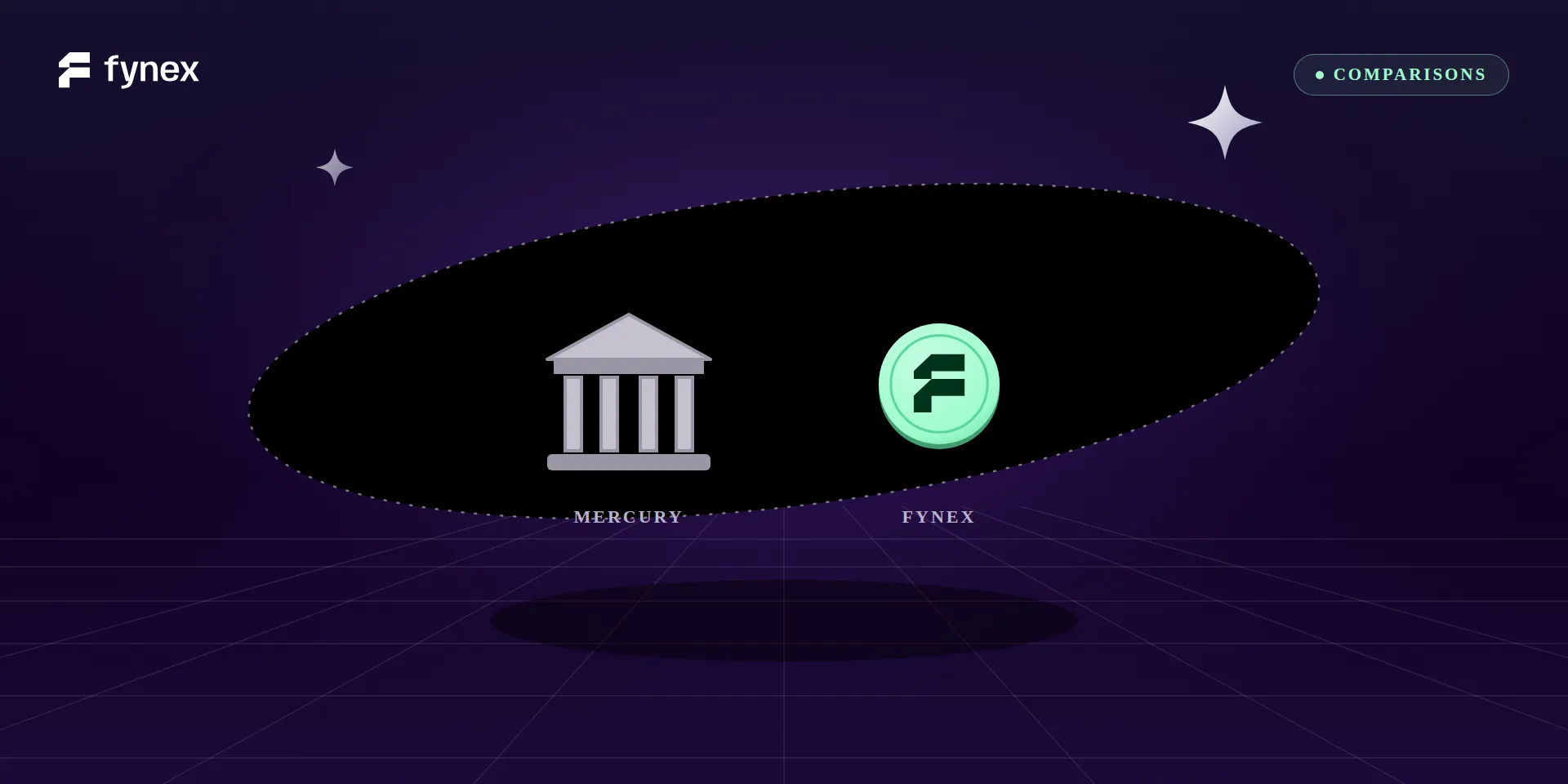 A grey business bank beside the mint Fynex coin.